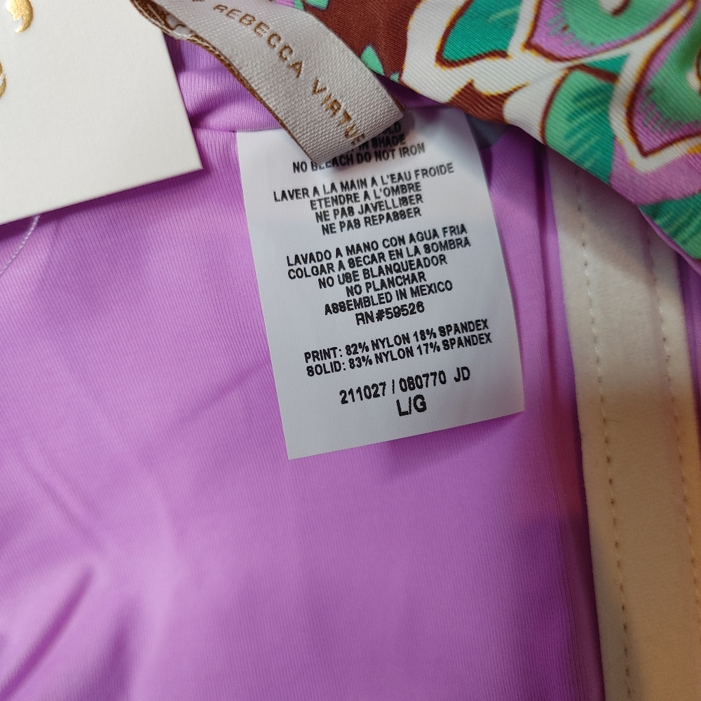 BECCA BY REBECCA VIRTUE GROOVY CANDICE MULTI-WAY ONE PIECE SWIMSUIT L - Picture 3 of 5